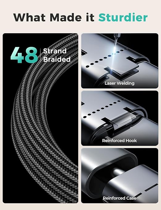 2Pack Travel Essentials,3 in 2 USB C Cable for Apple Watch Charger,iPhone Charger,Multi Charging Cable,Cruise Vacation Camping,Portable for iWatch Series 11-2/Ultra/SE & iPhone 17-12,Car,Black