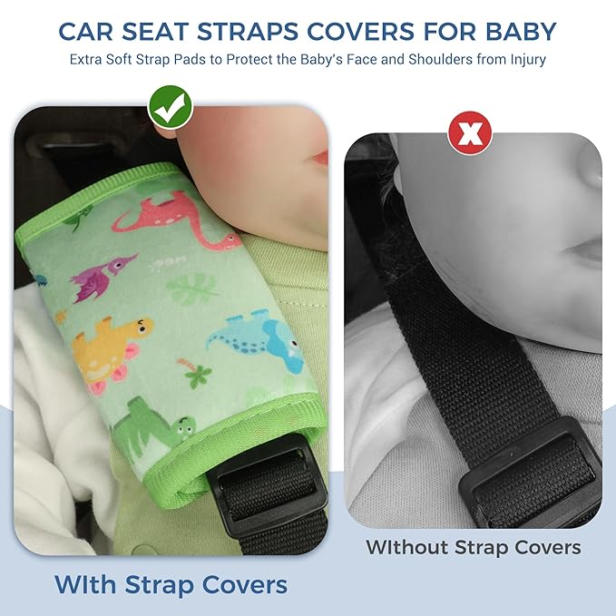 COOLBEBE Car Seat Straps Shoulder Pads for Baby Kids, Super Soft Seat Belt Covers for All Car Seats/Pushchair/Stroller/High Chair