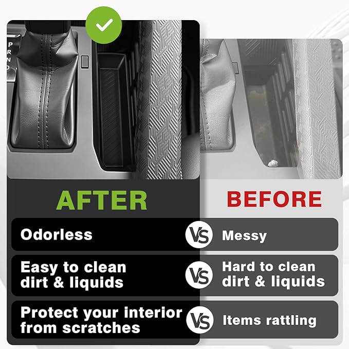 Muslogy Center Console Inserts Compatible with 2024 2025 2026 Tacoma Accessories Middle Console Gear Shift Waterproof Silicone Inserts Beside Handbrake Gear Shift Storage Organizer (Won't fit 4Runner)