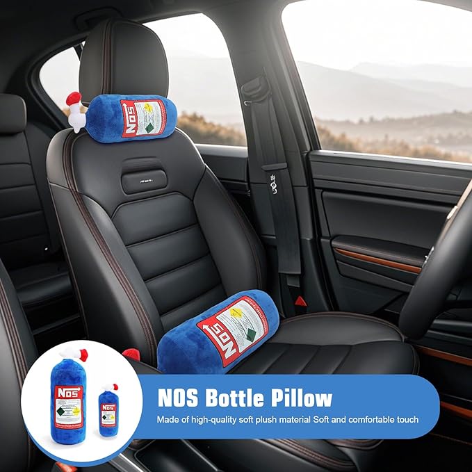 Car Neck Pillow NOS Pillow Bottle Car Headrest Pillow Soft Plush Neck Support Cushion for Driving, Office,Home,Party Decorations(11 inch&18 inch)