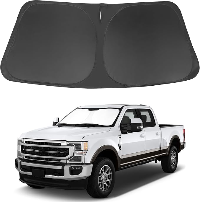 Windshield Sun Shade Custom Fit for 2017-2022 Ford Super Duty F250 F350 F450 F550 Accessories Front Window Sunshade Keep Car Cooler