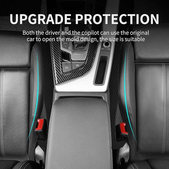 IHOTDER 2PCS Car Seat Gap Filler,Super Flexible Car Side Seat Gap Filler CCar interior Accessories,Universal Car Organizer Between Seats for Tightly Filling Seat Gaps(Carbon Fiber/2PCS)…