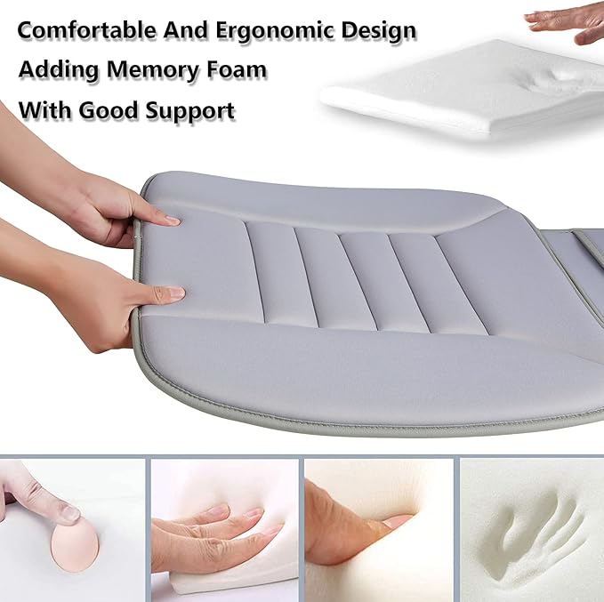 Big Ant Car Seat Cushion Pad Memory Foam Seat Cushion,Pain Relief Cushion Comfort Seat Protector for Car Office Home Use,Gray 1PC