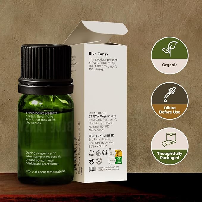 100% Pure Blue Tansy Essential Oil - 0.17 Fl Oz - Blue Tansy Oil for Hair, Skin, Diffuser, Aromatherapy & DIY Candle Making Scent