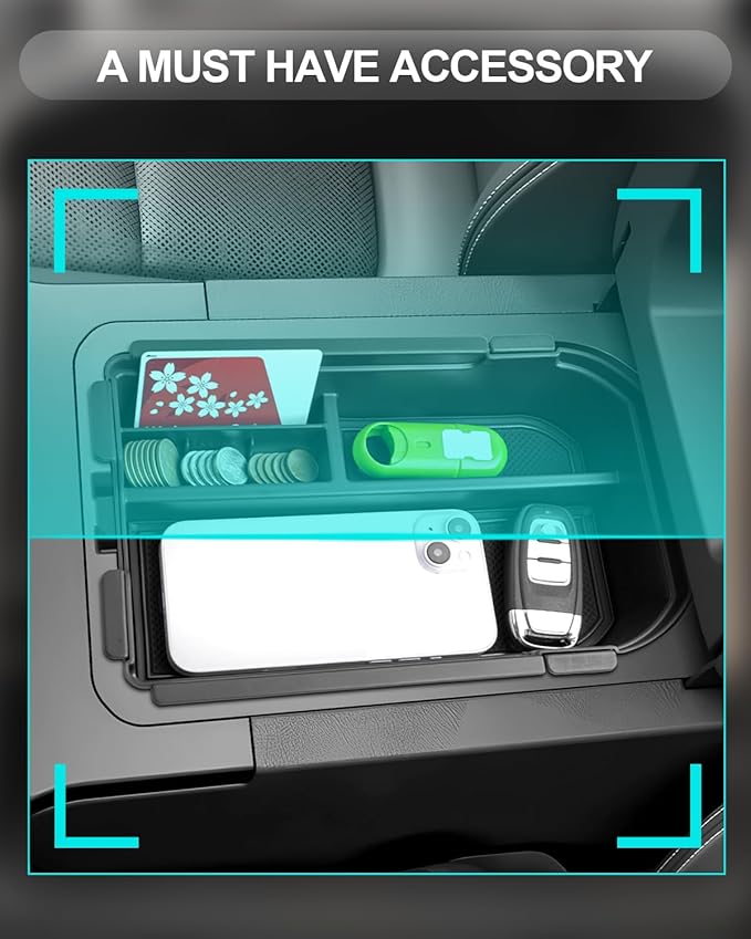 CDEFG 2PCS for 2024 2025 Land Cruiser Center Console Organizer Compatible with 2024 2025 Toyota Land Cruiser 250 Prado J250 LC250 Accessories Middle Console Dual Layer Storage Box(Not Fit Cool Box)