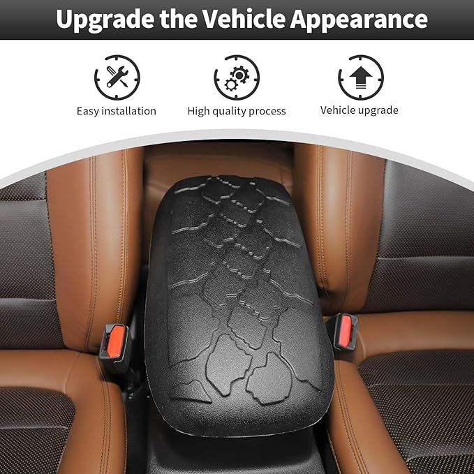 CheroCar Center Console Armrest Cover Fit for Bronco Sport 2 or 4 Door 2021+, Center Console Armrest Box Cushion Soft Arm Rest Pad, Scratch Resistance Armrest Cover, Automotive Interior Accessories