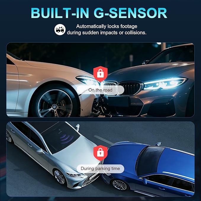 PERNIS AI 4K Dash Cam Front and Rear,STARVIS 2 Sensor,Free Card Included,5.8GHz WiFi Dual Dash Camera for Cars,Built-in GPS,G-Sensor,Night Vision,3.16" Screen,24H Parking Mode,Support 1T Max