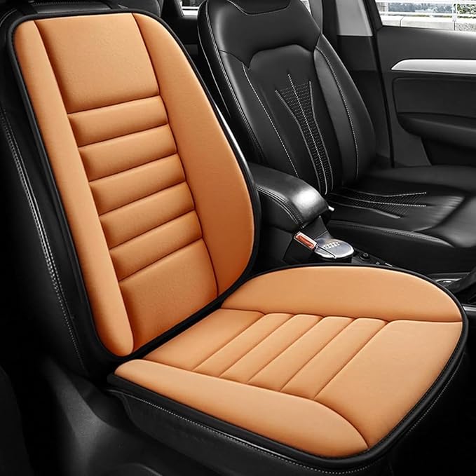 ‌Car Seat Cushion Back Support Pillow for Tesla Model S 2016-2022, Ergonomic Pain Relief Cushion, Memory Foam Lumbar Support for Driving, Adjustable & Washable Auto Pad, Orange
