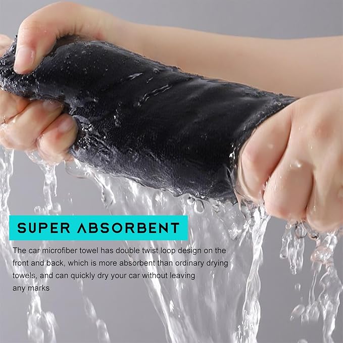 Microfiber Towels for Cars, 1200 GSM Ultra Thick 12.2"x12.2" Soft Car Detailing Drying Towel, Super Absorbent Double Twisted Loop Cloth Cleaning Towel for Car Truck SUV