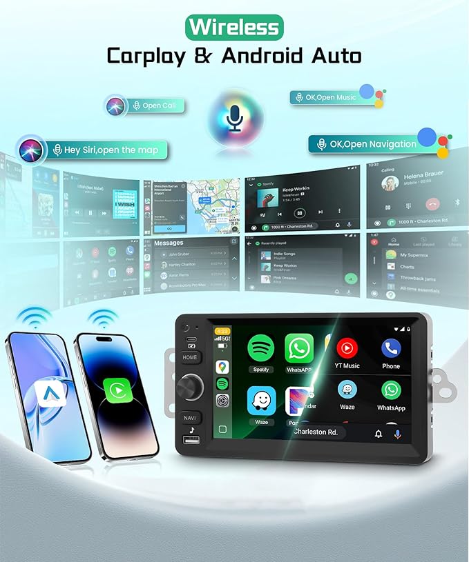 8 Core 4G+64G 5G WiFi Car Radio Stereo for 2003-2006 Chevrolet Chevy Silverado Tahoe GMC Sierra Yukon with Wireless Carplay Android Auto, 7" 1280P Touchscreen Radio BT 5.0 FM SWC Backup Camera