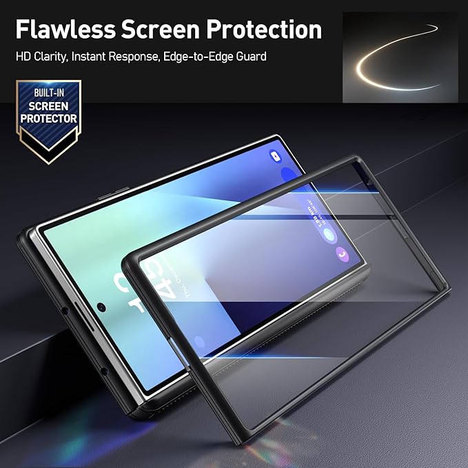 Poetic Revolution Flex Case for Galaxy Z Fold 7, [Hidden Foldable Kickstand][Hinge Protection][MagSafe Compatible], Full Body Shockproof Galaxy Z Fold 7 Cover with Built-in-Screen Protector, Black
