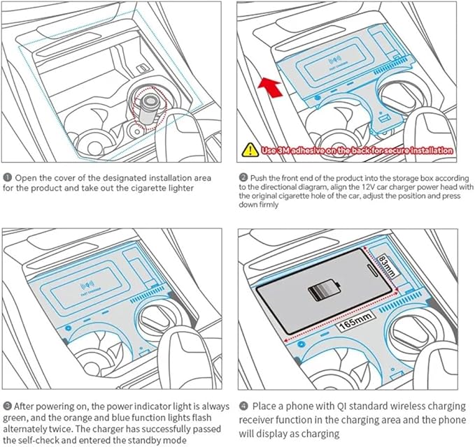 Wireless Car Charger for BMW X3/X4 2022 2021 2020 2019 2018, OEM Custom Fit with QC3.0 USB Wireless Fast Phone Charging Pad for BMW X3/X4/X3M/X4M G01 G02 Center Console Interior Accessories