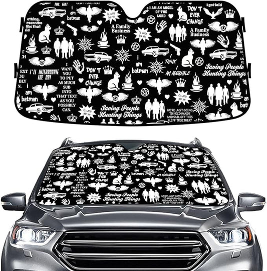 GENANY Windshield Sun Shade for Car SUV Truck (55x30 Inches), Sun Shade Windshield, Shades for Front Windows, Protector Blocks UV, Car Decor