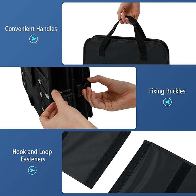 Goplus Collapsible Trunk Organizer with Cooler, 18 Gallon (68L) Foldable Car Storage Organizer with 6 Extenable Compartments, Removable Lid, Securing Straps, for SUV Van Sedan, 35.5" x 14" x 12"