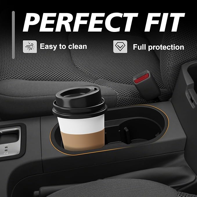 Muslogy Center Console Cup Holder Insert Compatible with 2005-2021 Nissan Frontier Accessories Middle Console Armrest Front Drink Holder Organizer Non-Slip Silicone Drink Stopper
