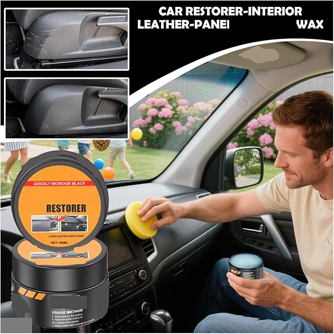 50ml/100ml Leather Conditioner Cream with Sun Protection Defense | Car Interior Care Kit for Seats, Steering Wheel & Dashboard | Clean, Restore & Shield(50ml)