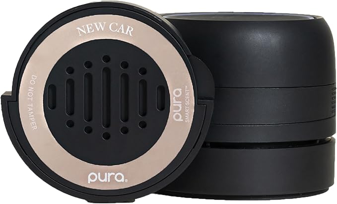 Pura Car Pro - Smart Fragrance Diffusion - Rechargeable & Cordless Fragrance Diffusion - Portable Smart Car Diffuser with USB-C Cable - Start & Stop Accelerometer Detects Motion - New Car Fragrance