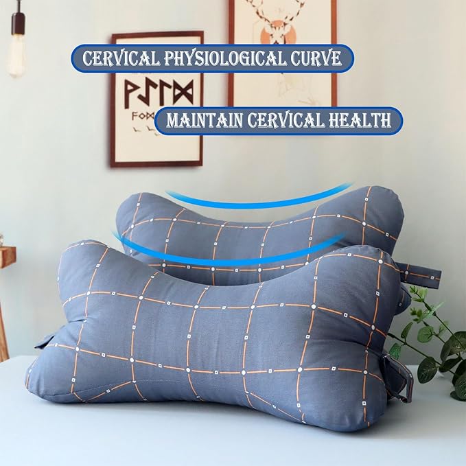 Neck & Cervical Pillows Dog Bone Shaped Travel Neck Pillows With Washable Removable Cover Have Loops On Either End For Car Bus Truck Driving Comfort Head Rest Support Neck Chiropractic Pillow ( Color