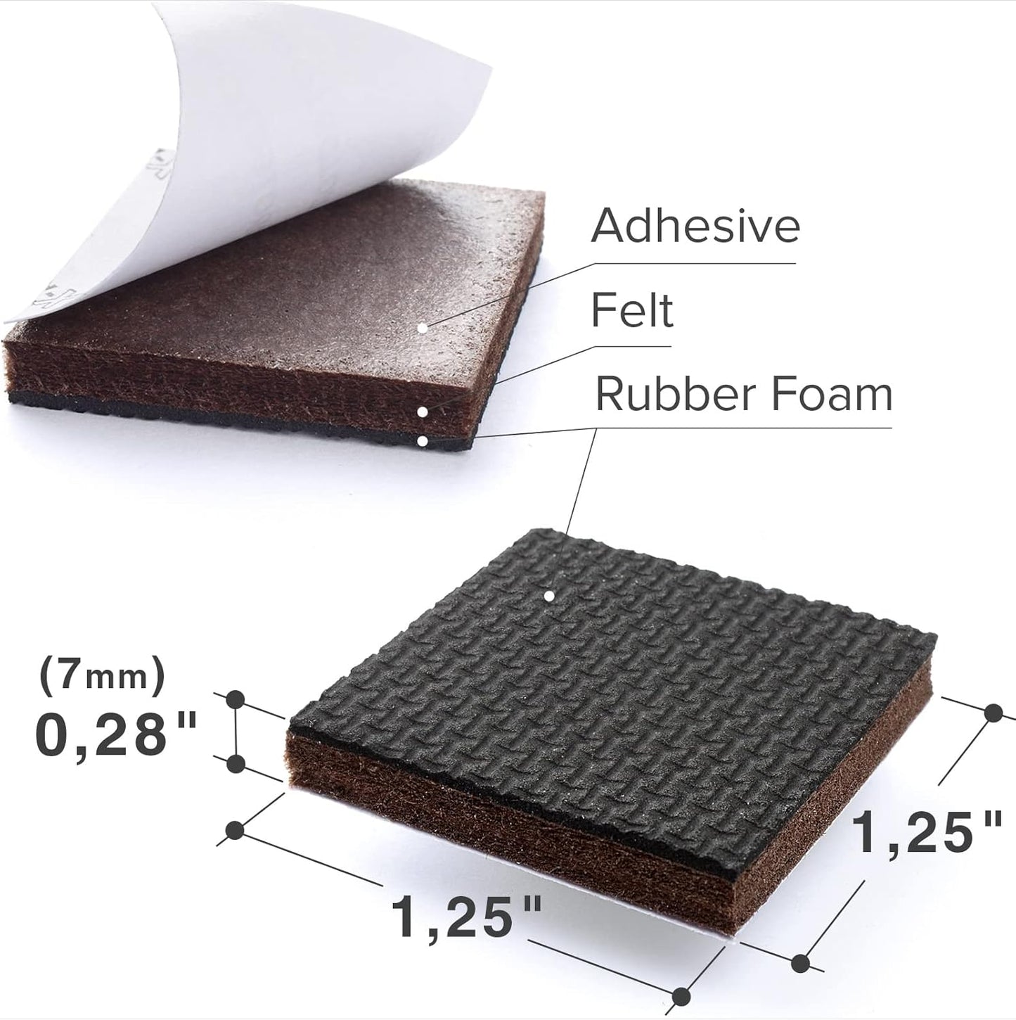 Non Slip Furniture Pads 8 pcs 1 1/4" X-Protector - Premium Furniture Grippers! Self-Adhesive Rubber Feet Furniture Feet - Ideal Non Skid Furniture Pad Floor Protectors - Keep Furniture in Place!
