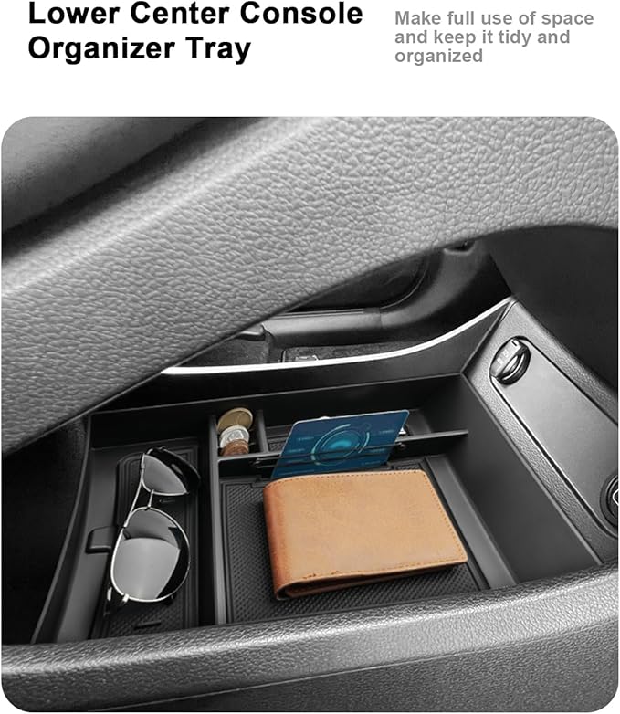 2023 Santa Fe Center Console Organizer - For 2021-2023 Hyundai Santa Fe Armrest Box Organizer + TPE Lower Console Organizer Tray For 2021-2023 Santa Fe(SE/SEL/XRT/Limited/Calligraphy) Accessories