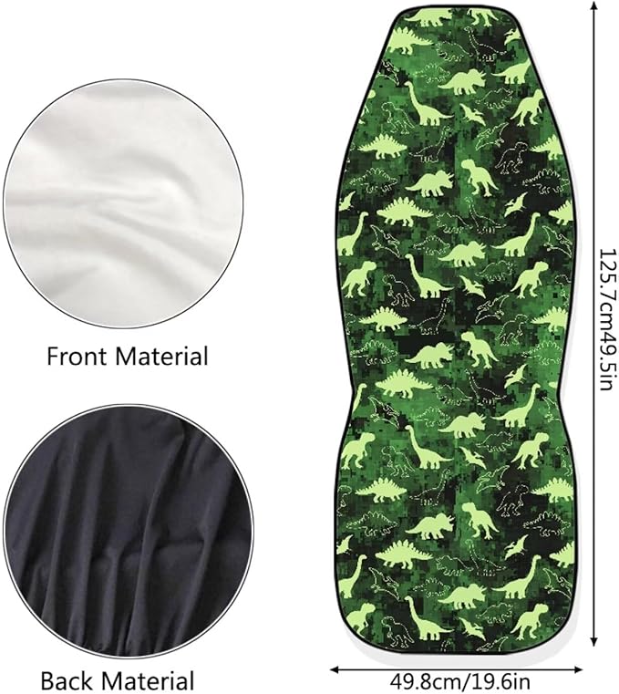 Cartoon Dragon Print 2Pcs Car Seat Cover Set Front Auto Inteior Decorative for Women Men Comfortable Drive Seat Covers Universal Fit for SUV,Van,Truck,Sedan