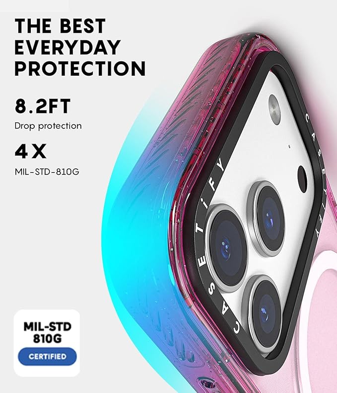 CASETiFY Impact iPhone 17 Case [Slim/Compatible with Magsafe / 8.2 ft. 4X Military Grade Drop Protection] - Star Marks - Clear Black