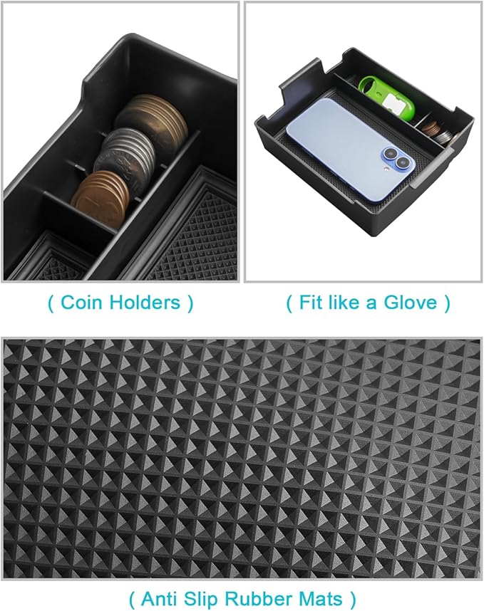 CDEFG 2PCS for 2025 2026 Ford Maverick Center Console Organizer Tray, for 2025 2026 Ford Maverick Accessories Dash Screen Organizer Dashboard Behind-Screen Storage Box