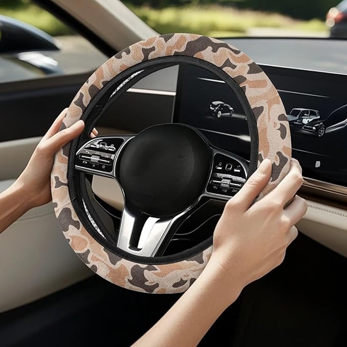 SEANATIVE Car Steering Wheel Cover for Men Breathable Anti Slip Auto Steering Wheel Covers fit Standard Size 15inches