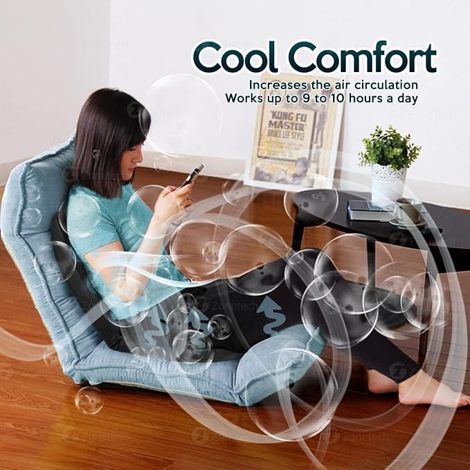 ZONETECH Black Cooling Car Seat Cushion 4-Pack 12V Automotive Adjustable Temperature Comfortable Cooling Car Seat Cover