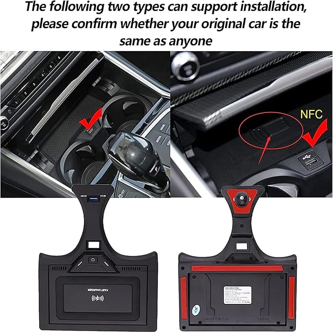 Wireless car Charger Supports Original car with NFC, 15W Fast Mobile Phone Charging Pad for BMW 2 Series (2022-2023) i3/3 Series (2020-2023) i4/4 Series (2021-2023)