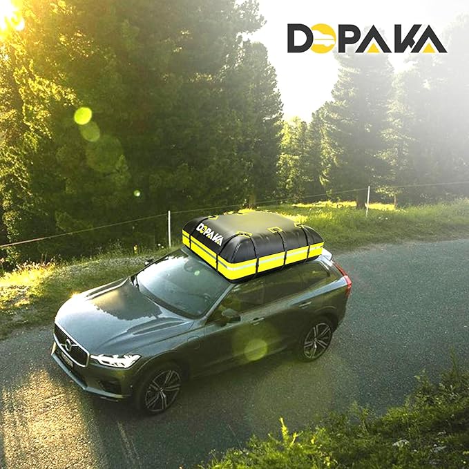 Car Rooftop Cargo Carrier Bag,100% Waterproof Heavy Duty 1000D Car Top Carrier,21 Cubic Feet Car Roof Bag for All Vehicle with/Without Rack,Anti-Tear Anti-Slip Mat, Luggage Lock,6 Door Hooks