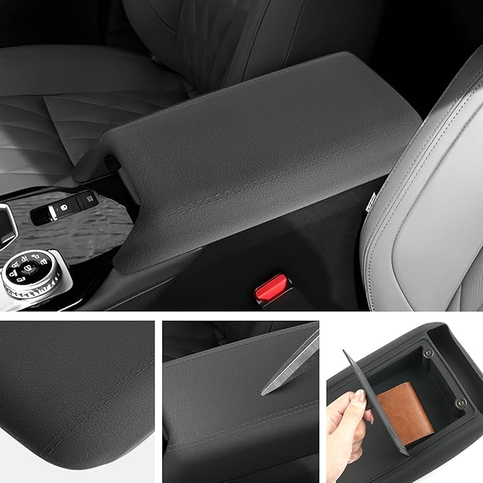 SXCY for 2025 2026 Mitsubishi Outlander Armrest Cover [Only for Gas,Not for 2022-2025 Hybrid] for 2025 Mitsubishi Outlander Accessories Center Console Cover Silicone Full Cover(w/Privacy Storage)