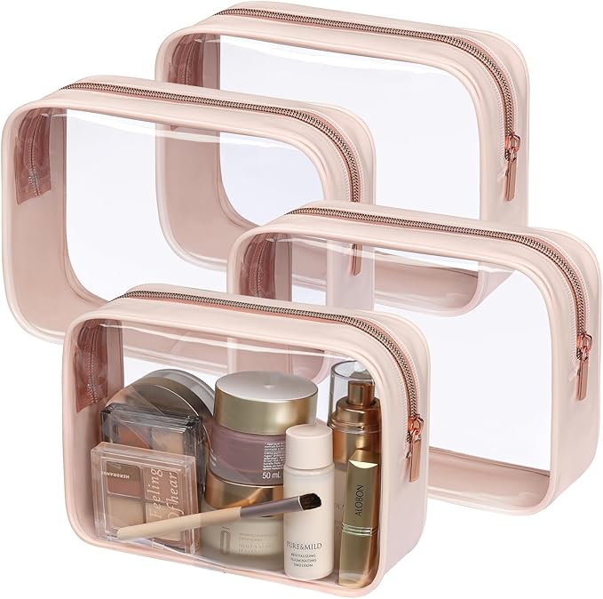 PACKISM Clear Makeup Bag - TSA Approved Toiletry Bag for Carry-on & Checked Luggage, Water Resistant Car Storage Organizer with Reinforced Seams