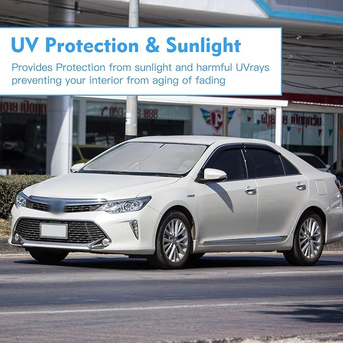 Windshield Sun Shade for Toyota Camry 2024 2023 2022 2021-2018 Accessories Front Window Sunshade Fit LE XLE Hybrid SE XSE Sedan Sun Visor UV Protector Heat Shield Cover