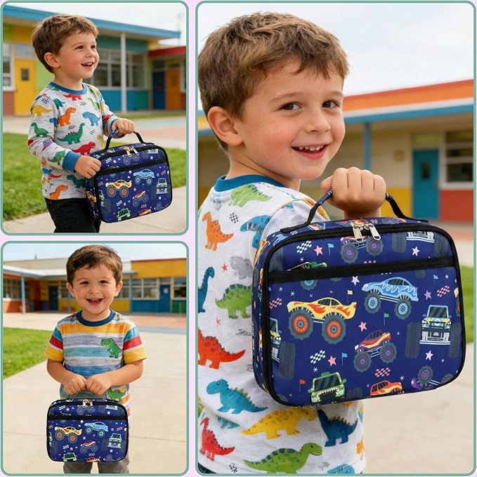 CAMTOP Lunch Box Kids Boys Insulated Lunch Cooler Bag Reusable Lunch Tote Kit for School Travel