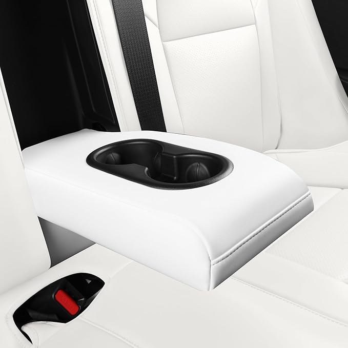White Car Seat Cover for Tesla Model 3 2017 2018 2019 2020 2021 2022 2023 Waterproof Nappa Leather Seat Cover Full Set(White-Model 3)
