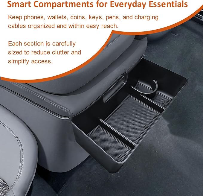 TACOBRO Center Console Hanging Organizer Box Compatible with 2019-2025 2026 Chevy Silverado/GMC Sierra 1500 and 2020-2026 Silverado/Sierra 2500HD 3500HD Accessories, Split Bench Seat ONLY