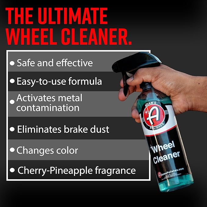 Adam's Polishes Wheel Cleaner 2-Pack - Tough Wheel Cleaning Spray for Car Wash | Rim Cleaner & Brake Dust Remover | Safe On Chrome Clear Coated & Plasti Dipped Wheels | Use w/Wheel Brush