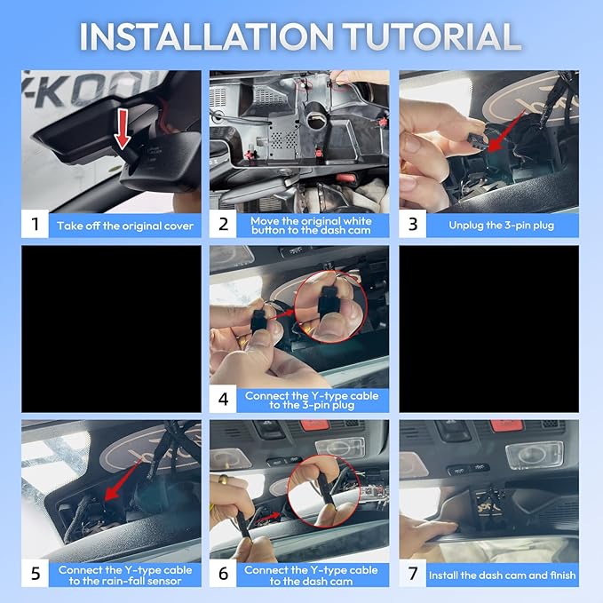 Front 4K & Rear 1080P Dash Cam for Ford Mustang 2024 2025 Ecoboost GT Premium Dark Horse, OEM-Style, UHD 2160P Image, Loop Recording, Built-in WiFi & APP, G-Sensor, Plug & Play, 128GB Card