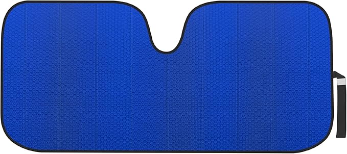 Motor Trend Front Windshield Sun Shade - Accordion Folding Auto Sunshade for Car Truck SUV - Blocks UV Rays Sun Visor Protector - Keeps Your Vehicle Cool - 58 x 24 Inch (Blue)
