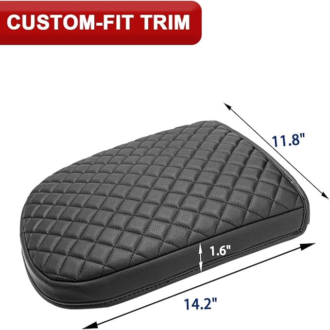 Center Console Armrest Cover for 2001 2002 2003 F150 King Ranch, Crew Cab XLT, Lariat, Vinyl Leather, Arm Rest Lid Protector Cushion Pad, Anti-scratch, Black (Fits Bucket Seat Console Only)