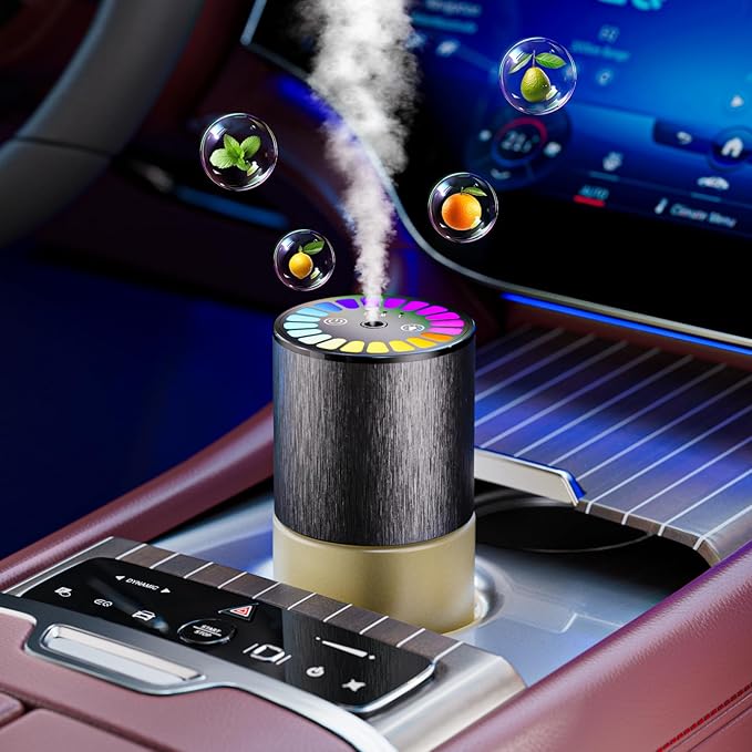 Car Air Freshener, Car Fresheners Long Lasting, Auto On/Off, 3 Adjustable Modes for Custom Scent Intensity, 150mL Large Capacity, Diffuser with RGB Music Syncing Light (Cologne)