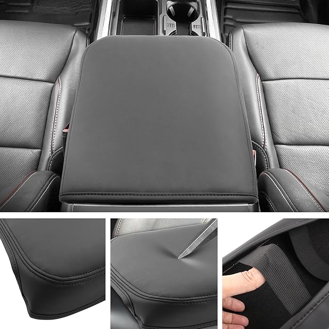 SXCY for 2023 2024 2025 Ford F250 Super Duty Armrest Cover for 2025 Ford F-250 Accessories 2025 Ford F250 Center Console Cover 2025 Ford F250 Middle Console Cover (Thin Cover with Black Line)