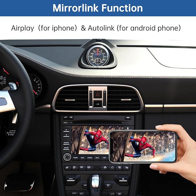 Road Top Wireless CarPlay Android Auto Retrofit Kit for Porsche PCM 3.0 (2008–2012) | Compatible with Cayenne 911 Cayman Boxster | CarPlay Interface Decoder, MirrorLink, Reverse Camera