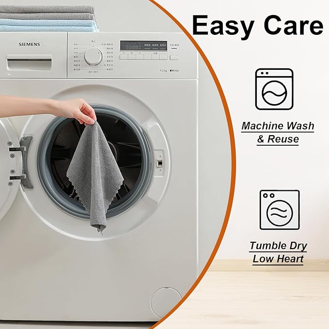 80 Pack Microfiber Cleaning Cloth Roll,Lint Free Rags & Tear Away Reusable Towels Washable Scratch,Ultra Absorbent Dish Rags(12" x 12") for Car Kitchen Home Garage-Dark Gray