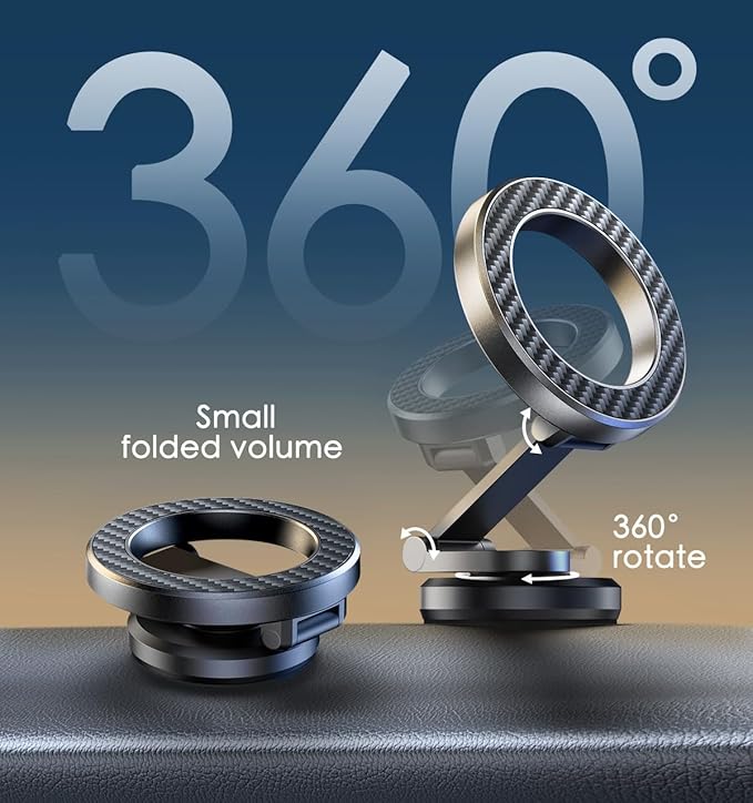 JUHOO Upgrade Phone Holder for car Magnetic rotatable and Retractable car Phone Holder Mount Dashboard Mount Fit for iPhone 15 14 13 12 Pro Max Plus Mini & All Smartphone