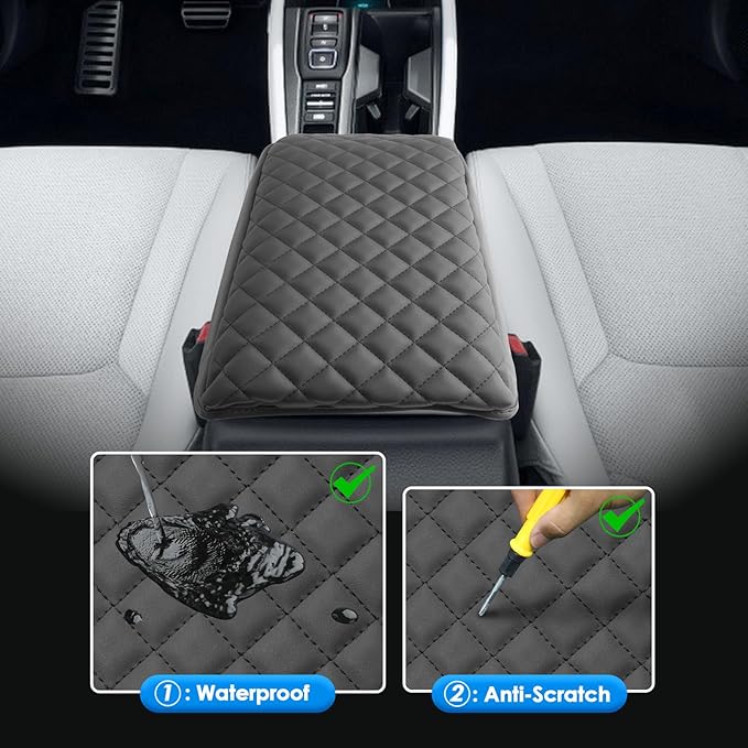 2023 2024 2025 2026 Accord Hybrid Center Console Cover for Honda Accord Hybrid (Sport,EX-L,Sport-L,Touring) /Accord (LX,SE,EX), Cushion Leather Armrest Cover 2025 Accord Accessories (Padded)