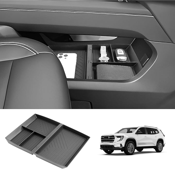 LUWU Lower Center Console Organizer Compatible with 2024-2026 GMC Acadia Elevation/AT4/Denali Accessories Armrest Console Storage Box Armrest Organizer Insert Tray Glove Organizer Tray ABS Material