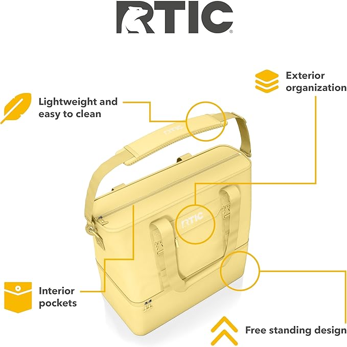 RTIC 2-in-1 Chillout Bag Soft Insulated Cooler Tote, Portable, for Lunch, Beach, Travel, Drink, Beverage, Car, Camping, Picnic, 24-Can Capacity,