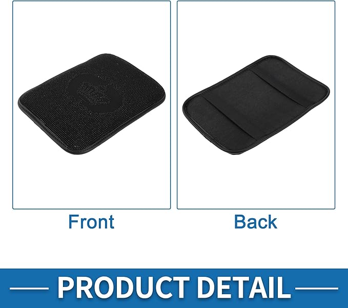 Car Armrest Cushion Pad Non-slip 12.20" x 8.66" Suede Black Center Console Lid